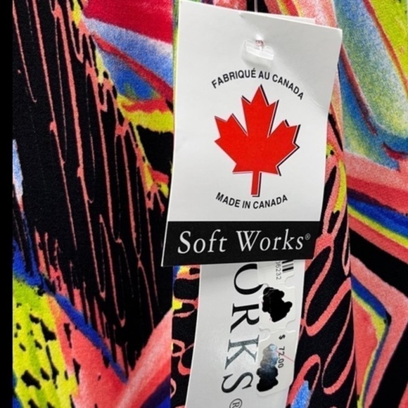 Soft Works Montreal Maxi Skirt Women’s Large Abstract  Artsy Print Stretch NWT - Picture 4 of 7